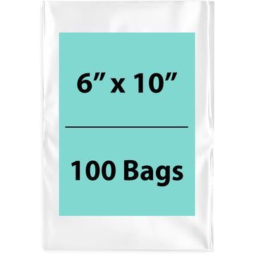 6X10 inches Clear Flat Poly Bags 1.5Mil Open Top (LDPE)